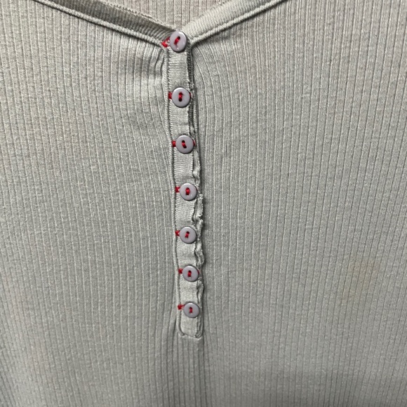 Levi's Ribbed Henley Top - Red - Picture 8 of 14